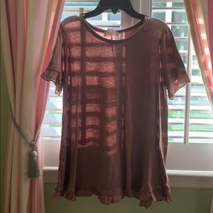 Altard State Plum Ruffle Top